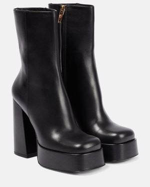 Versace Women Metallic Aevitas Platform Boots - Black
