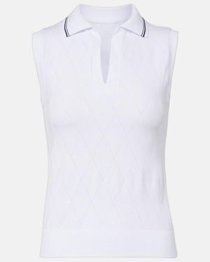 Varley Marit Argyle Polo Shirt - White