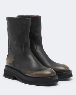 Paris Texas Ankle Boots Napa Aus Leder - Schwarz