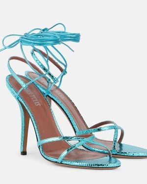 Paris Texas Linda 105 Leather Sandals - Blue
