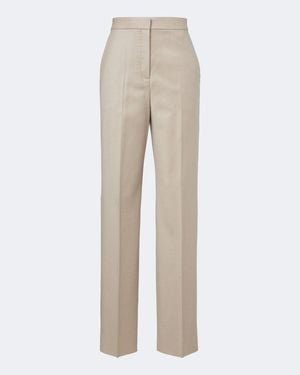Agnona Wool Straight Trousers - Natural