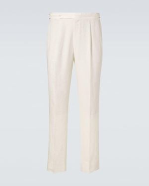 STÒFFA Linen Straight Trousers - White