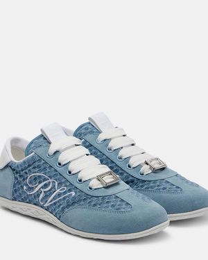 Roger Vivier Viv' Suede-Trimmed Trainers - Blue
