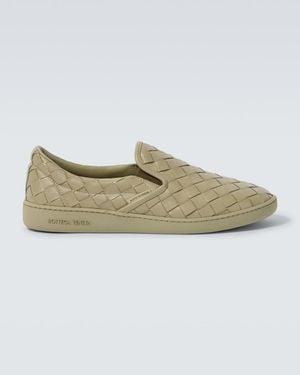 Bottega Veneta Sawyer Intrecciato Leather Trainers - Green