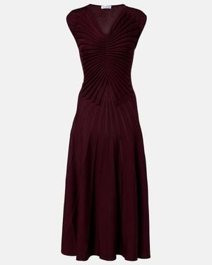 Alaïa Virgin Wool Midi Dress - Red