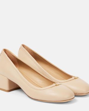 Chloé Marcie Leather Court Shoes - Natural