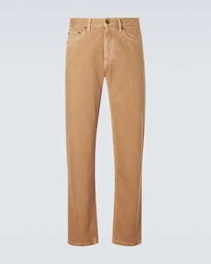 ZEGNA Roccia Cotton Straight Trousers - Natural