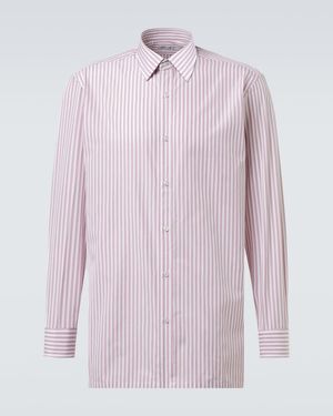 Charvet Striped Cotton Poplin Shirt - Pink