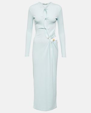 Christopher Esber Gathered Cutout Jersey Midi Dress - Blue