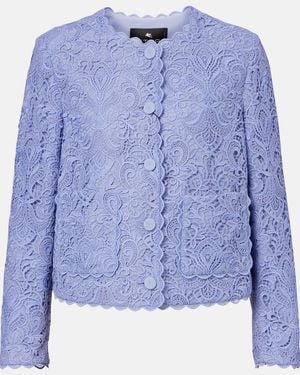 Etro Paisley Lace Jacket - Blue