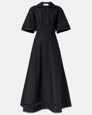 Rohe Embroidered Cotton Poplin Midi Dress - Black