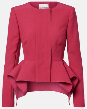 Roland Mouret Peplum Crepe Jacket - Red