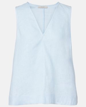 Asceno Manta Linen Top - Blue