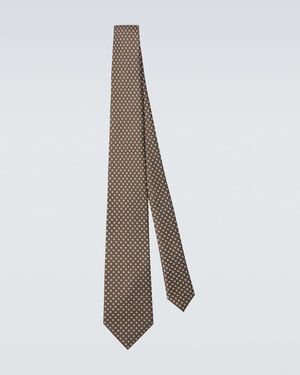 Brioni Silk Jacquard Tie - Grey