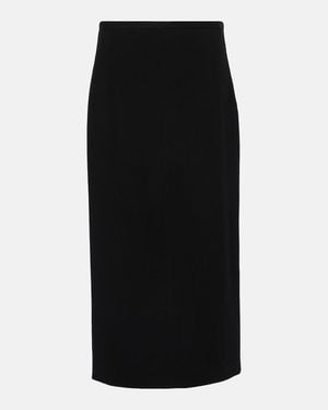 The Row Matias Wool-Blend Midi Skirt - Black