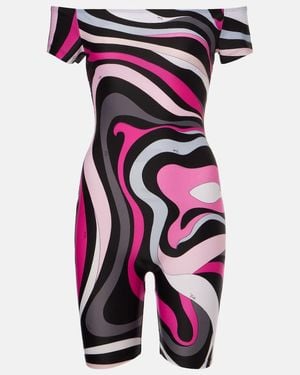 PUCCI Marmo Off-Shoulder Romper - Multicolour
