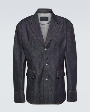 Prada Single-Breasted Denim Jacket - Blue