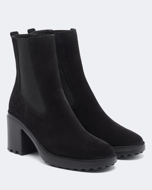 Hogan H724 Suede Ankle Boots - Black