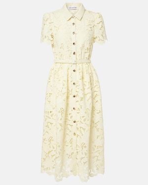 Self-Portrait Lace-Trimmed Midi Dress - Metallic