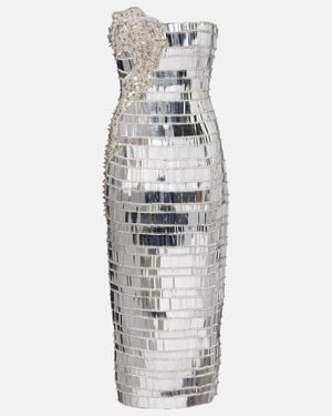 Rachel Gilbert Ariel Embellished Bustier Gown - Metallic