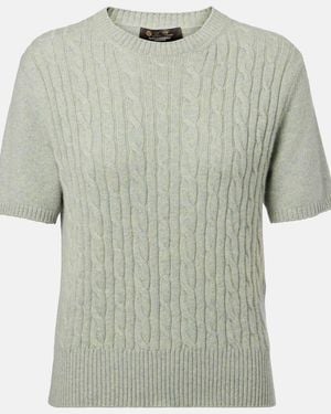 Loro Piana Jersey Trenzado Treccia De Cachemir - Verde