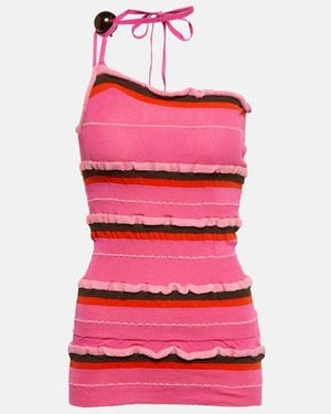 Jacquemus La Maille Concha Embellished Top - Red
