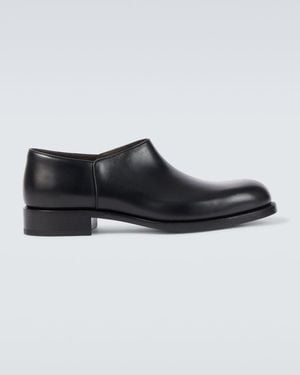 The Row Nobilis Leather Ankle Boots - Black