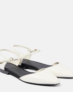 Co. Leather Slingback Flats - White