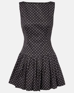 SAME Polka-Dot Cotton Poplin Minidress - Black