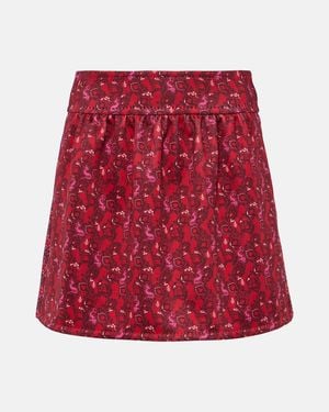 Max Mara Balocco Embellished Floral Midi Skirt - Red