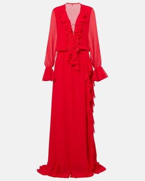 Bananhot Bellen Ruffled Maxi Dress - Red