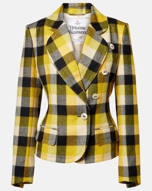 Vivienne Westwood Georgia Checked Virgin Wool Blazer - Yellow