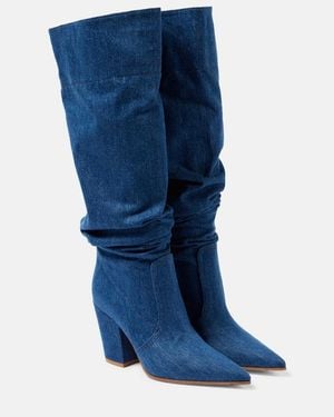 Gianvito Rossi Keinna 85 Denim Over-The-Knee Boots - Blue