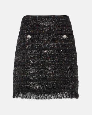 Giambattista Valli Sequined Tweed Miniskirt - Black