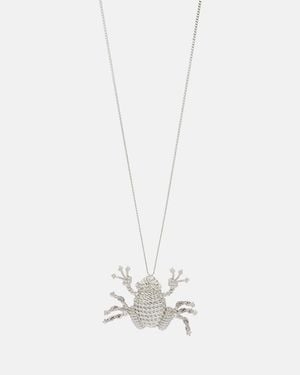 Loewe Collar Con Colgante Frog - Blanco