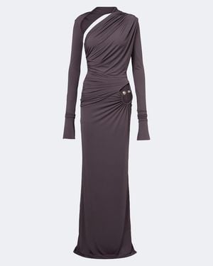 De La Vali Jade Cutout Asymmetric Jersey Gown - Purple