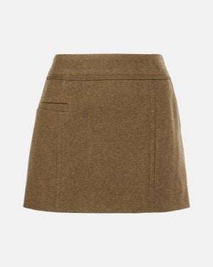 Victoria Beckham Merino Wool Mini Skirt - Natural