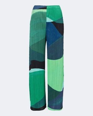 Pleats Please Issey Miyake Weite Hose Orbit - Grün