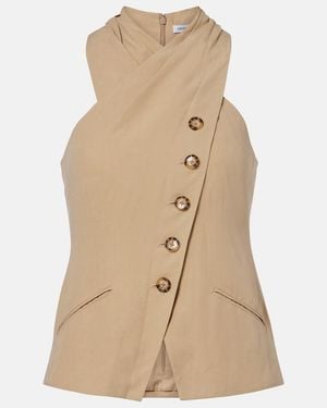 Veronica Beard Pacey Halterneck Top - Natural