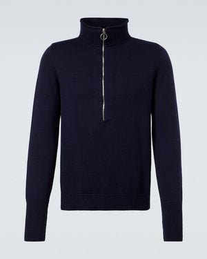 Plan C Jersey De Lana Con Cremallera Parcial - Azul