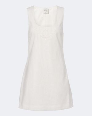 Posse Odette Ramie And Cotton Minidress - White
