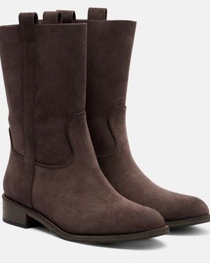 Aquazzura Cavaliere Suede Ankle Boots - Brown