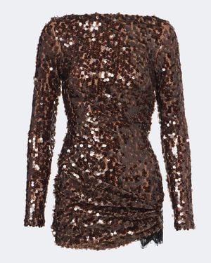Christopher Esber Robe Opaline A Sequins - Marron