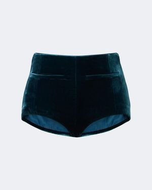 retroféte Shorts Menlo Aus Samt - Blau