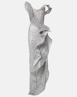 Maticevski Satellite Wave Ruffled Gown - White
