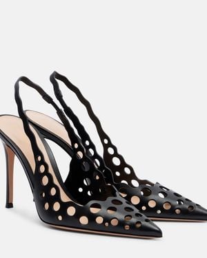 Gianvito Rossi 95 Leather Slingback Court Shoes - Black