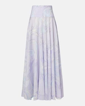PUCCI Orchidee Cotton Maxi Skirt - Purple