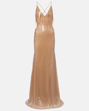 David Koma Degrade Sequined Gown - Natural