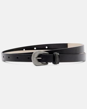 Brunello Cucinelli Guertel Monili Aus Leder - Schwarz