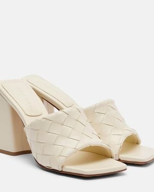 Bottega Veneta Parco 90 Intrecciato Leather Mules - Natural